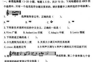 2010年音乐联考乐理考了哪些重点内容？