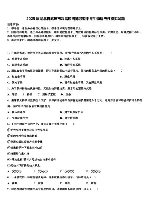 2025湖北八校联考生物-第1张图片-泰美艺术培训 2025湖北八校联考生物-第1张图片-泰美艺术培训