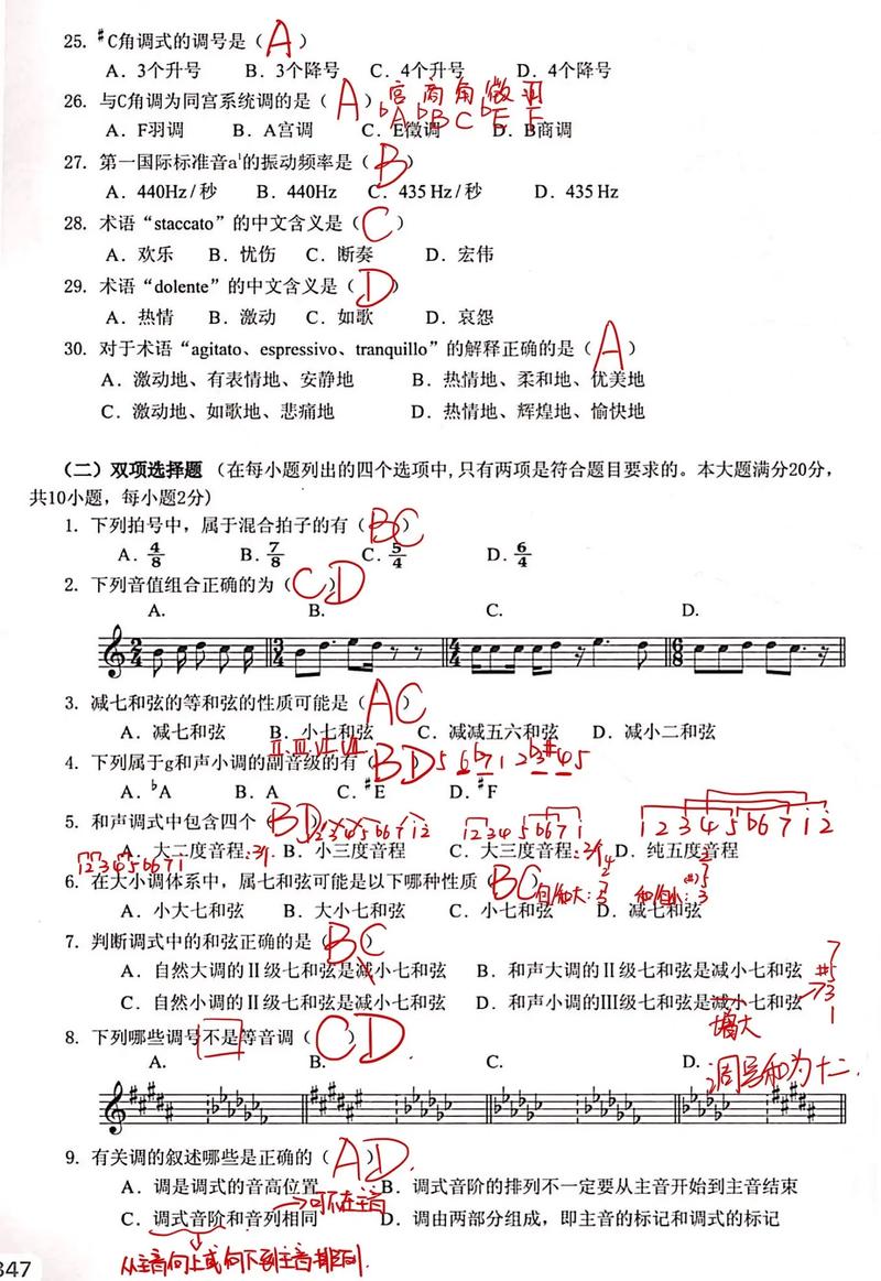 音乐联考乐理试卷及答案哪里有？-第2张图片-泰美艺术培训